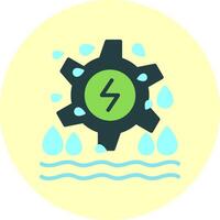 Hydro Power Flat Multi Color Icon vector