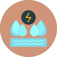 Hydroelectricity Flat Multi Color Icon vector