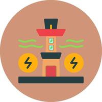 Wave Power Flat Multi Color Icon vector