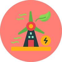 Windmill Flat Multi Color Icon vector