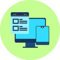 Responsive Web Design Flat Multi Color Icon vector