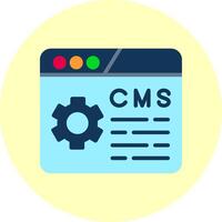 Content Management System Flat Multi Color Icon vector