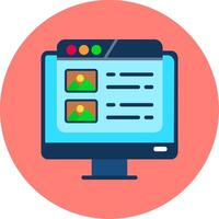 Landing Page Flat Multi Color Icon vector