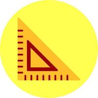 Triangular Ruler Flat Multi Color Icon vector