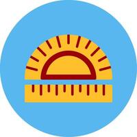 Protractor Flat Multi Color Icon vector