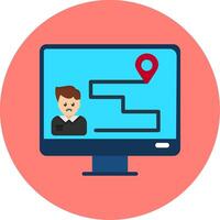 Customer Journey Map Flat Multi Color Icon vector