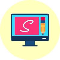 Sketching Flat Multi Color Icon vector