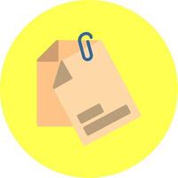Attached File Flat Multi Color Icon vector