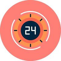 24 Hours Flat Multi Color Icon vector