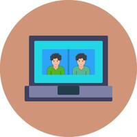 Online Meeting Flat Multi Color Icon vector