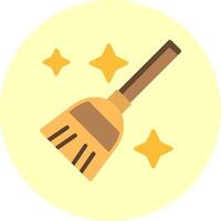 Flying Broom Flat Multi Color Icon vector