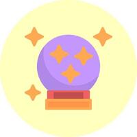 Crystal Ball Flat Multi Color Icon vector