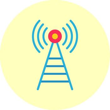 Broadcast Flat Multi Color Icon vector