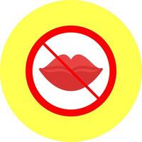No Speak Flat Multi Color Icon vector