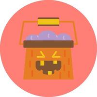 Trick or Treat Flat Multi Color Icon vector