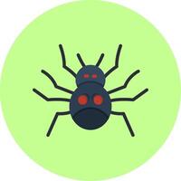 Spider Flat Multi Color Icon vector