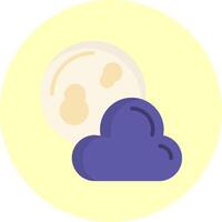 Full Moon Flat Multi Color Icon vector