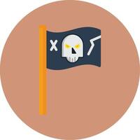 Pirate Flag Flat Multi Color Icon vector