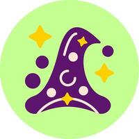 Witch Hat Flat Multi Color Icon vector