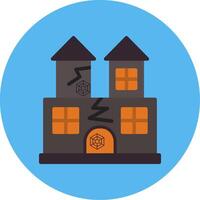 Ghost Castle Flat Multi Color Icon vector