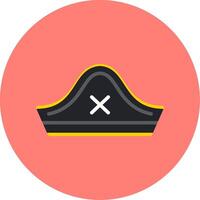 Pirate Hat Flat Multi Color Icon vector