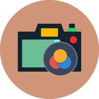 Camera Filter Flat Multi Color Icon vector