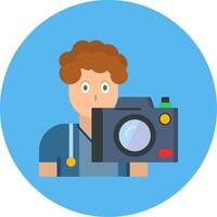 Cameraman Flat Multi Color Icon vector