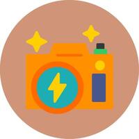 Flash Camera Flat Multi Color Icon vector
