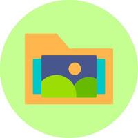 Images Folder Flat Multi Color Icon vector