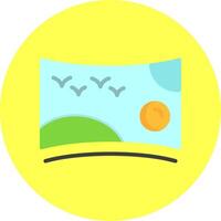 Panoramic Flat Multi Color Icon vector
