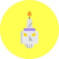 Scary Candle Flat Multi Color Icon vector