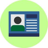 Passport Photo Flat Multi Color Icon vector