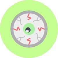 Scary Eyeball Flat Multi Color Icon vector