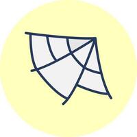 Spider Web Flat Multi Color Icon vector