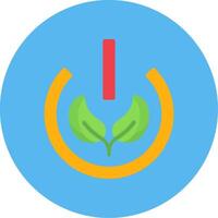 Eco Power Button Flat Multi Color Icon vector