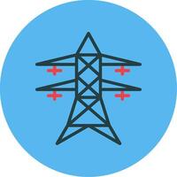 Electric Tower Flat Multi Color Icon vector