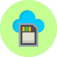 Cloud Storage Flat Multi Color Icon vector