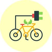 Electric Bike Flat Multi Color Icon vector