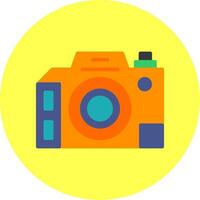 Dslr Camera Flat Multi Color Icon vector