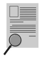 Document and magnifying glass illustration design vector