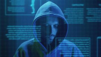 cybercriminal hacker closeup enters text on the keyboard video