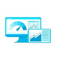 illustration of data analysis, web optimization. for web banners, social media banners, business presentations. flat style vector