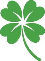A four leaf clover is shown in green vector