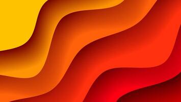orange layered wave paper abstract background vector