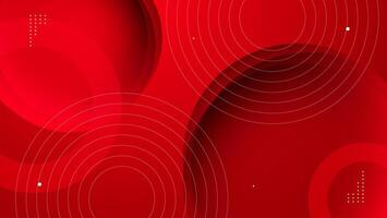 red geometric abstract background with circles composition vector