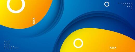 blue and yellow gradient geometric abstract background vector
