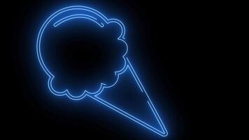ice cream cone icon with a glowing neon effect video