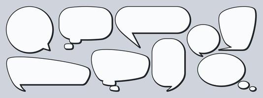 Set of speech bubble with simple flat style. Speech balloon, chat bubble, massage box vector
