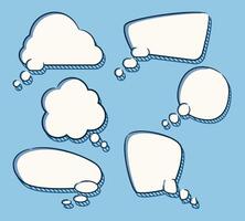 Set of cloud, thought, think, dream, speech bubble. vector