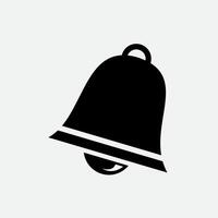 Bell icons. Bell icon simple sign. Notification or bell icon set in black and white colors. Alarm clock and smartphone application alert. Bell icon sounds vector